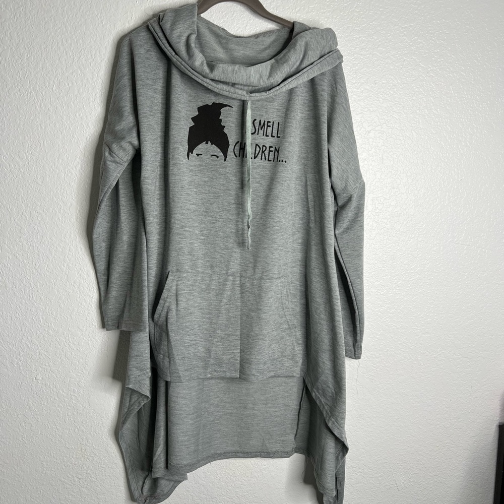 Hocus Pocus Grey and Black Hooded I Smell Children Sweatshirt 3XL